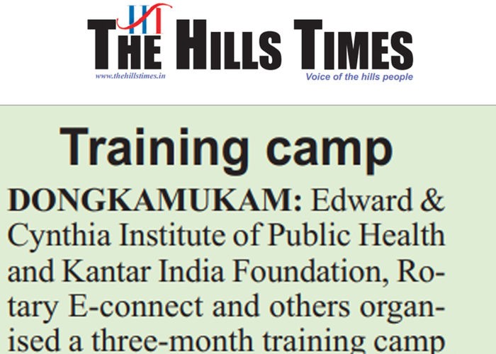 Training camp – ECIPH and Kantar India Foundation, Rotary E-connect and others organised a three-month training camp for nurse-aide